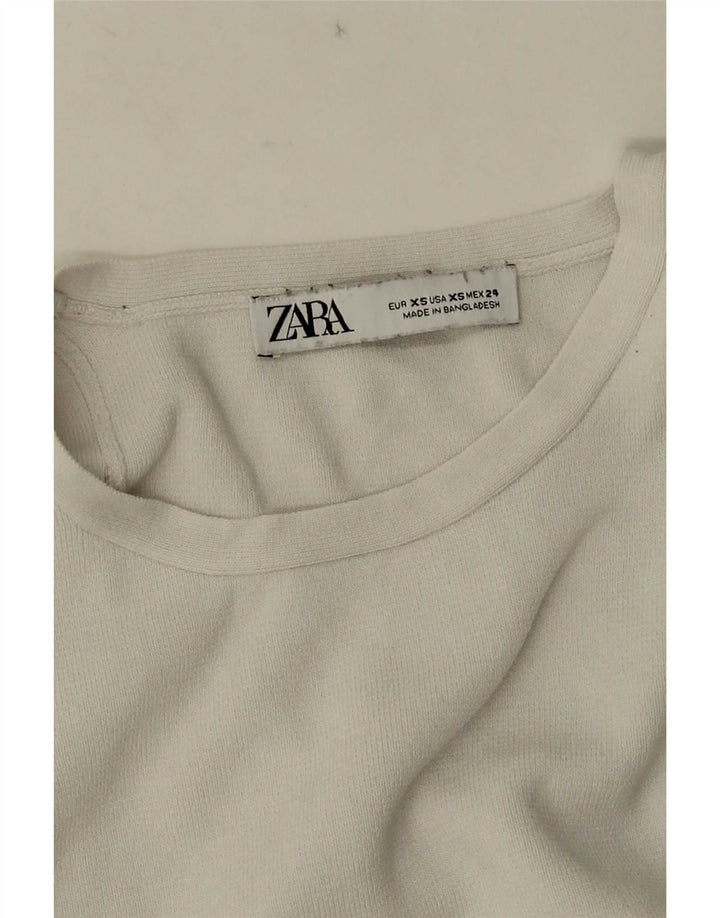 Canotta corta da donna Zara UK 4 XS bianca