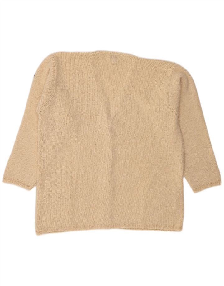 Maglione cardigan oversize da donna Fly 3 IT 46 Large Beige Lana
