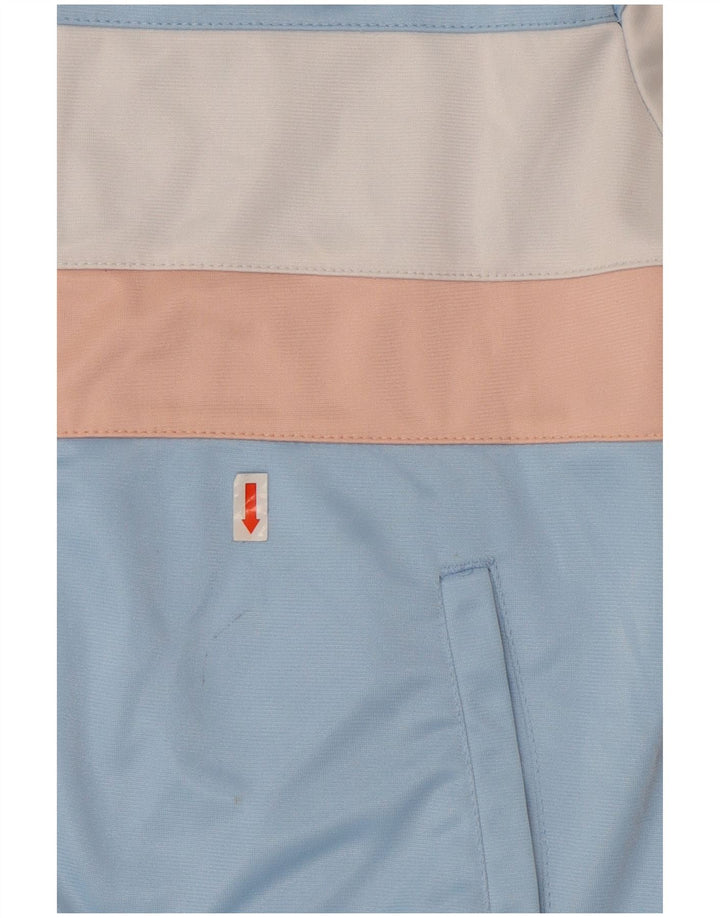 ELLESSE Giacca da tuta da donna UK 10 Small Blu Colourblock Poliestere