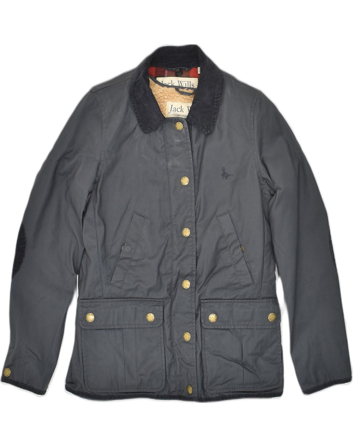 JACK WILLS Womens Windbreaker Jacket UK 8 Small Grey Cotton | Vintage Jack Wills | Thrift | Second-Hand Jack Wills | Used Clothing | Messina Hembry 