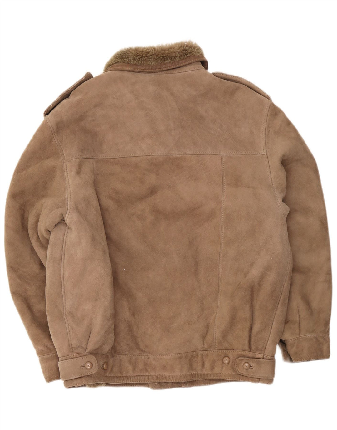 Giubbotto militare in shearling vintage da uomo IT 52 XL Beige
