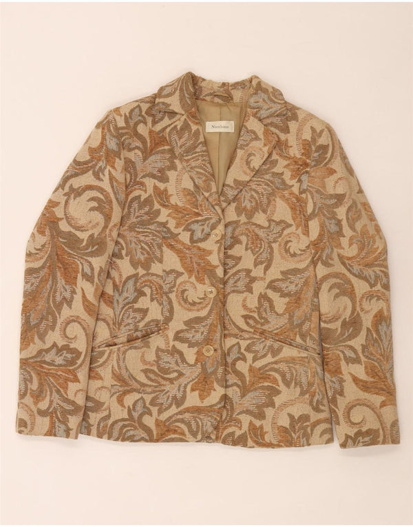 Giacca blazer a 3 bottoni da donna Nienhaus UK 19 XL Beige Paisley Viscosa