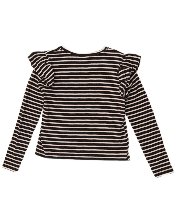 Top corto da donna Zara a maniche lunghe UK 12 medio nero a righe