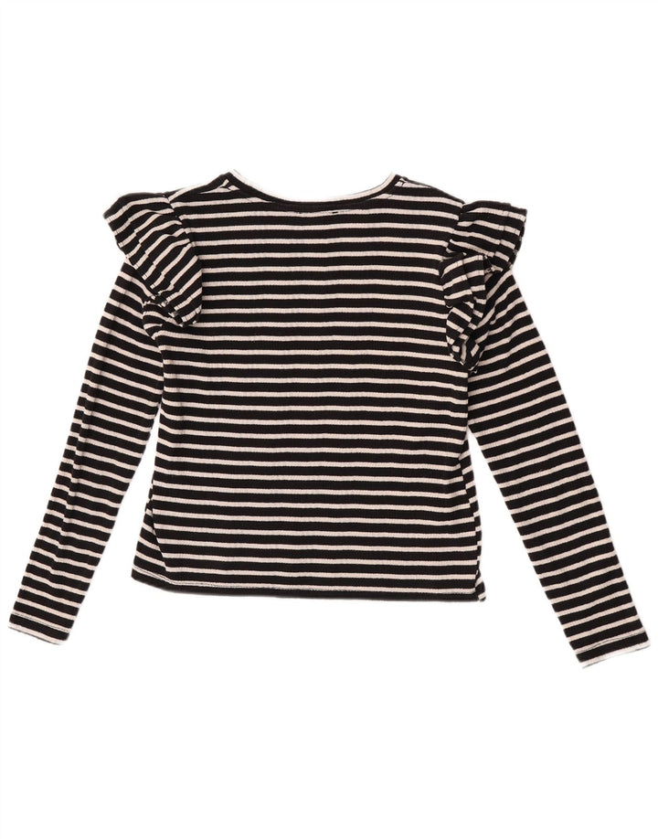 Top corto da donna Zara a maniche lunghe UK 12 medio nero a righe