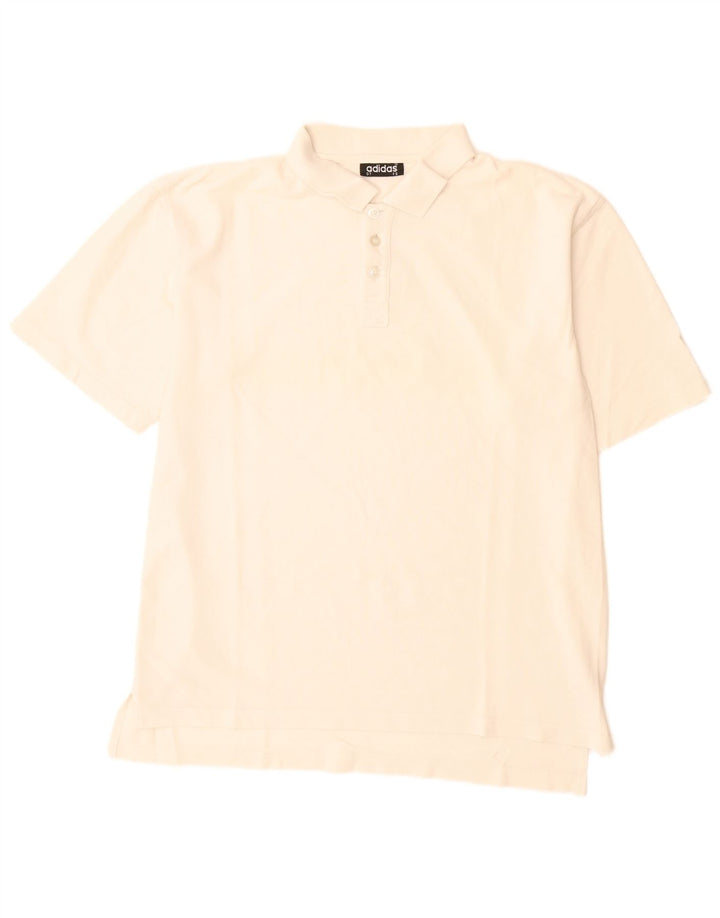Polo Adidas da uomo UK 42/44 grande cotone bianco
