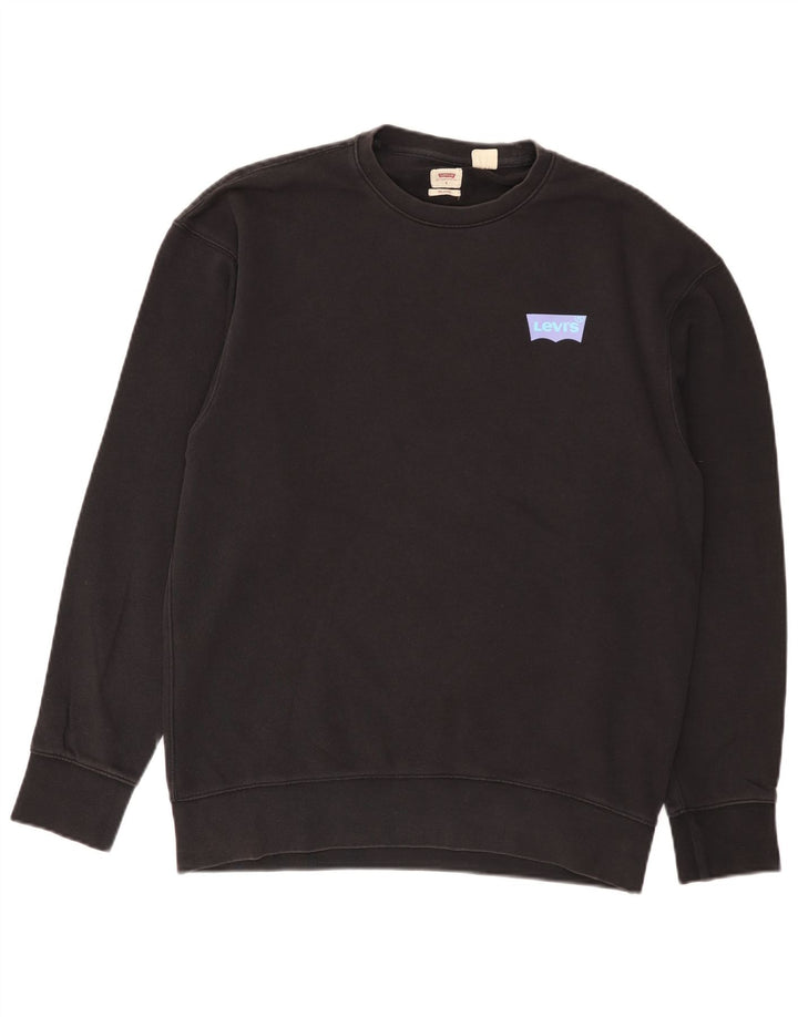 Levi's Uomo Felpa con grafica rilassata Maglione piccolo nero