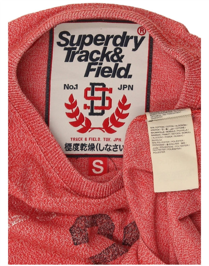 T-shirt grafica da uomo Superdry Top in cotone chiazzato rosso piccolo