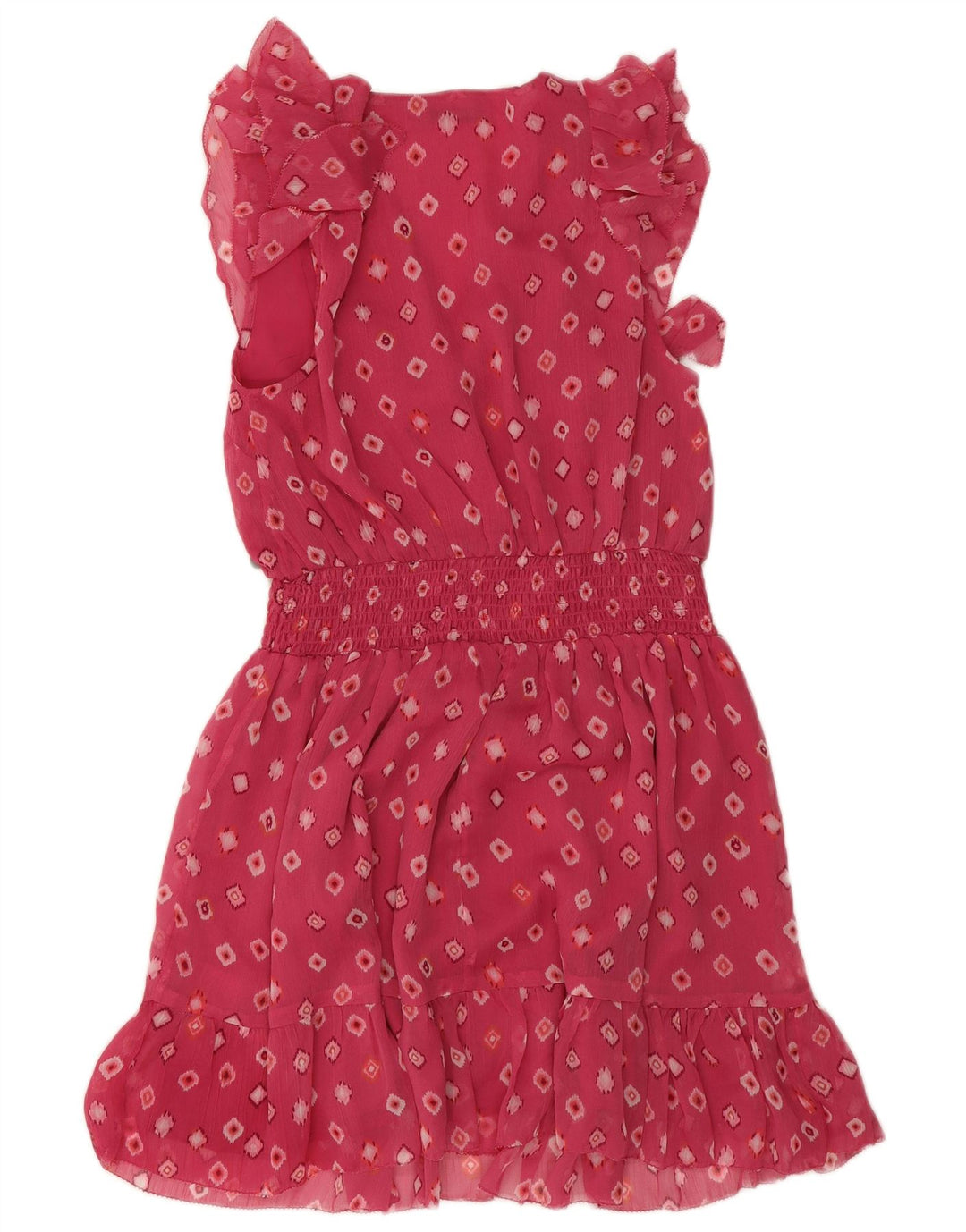 PEPE Jeans Abito impero da donna UK 10 Piccolo poliestere geometrico rosa