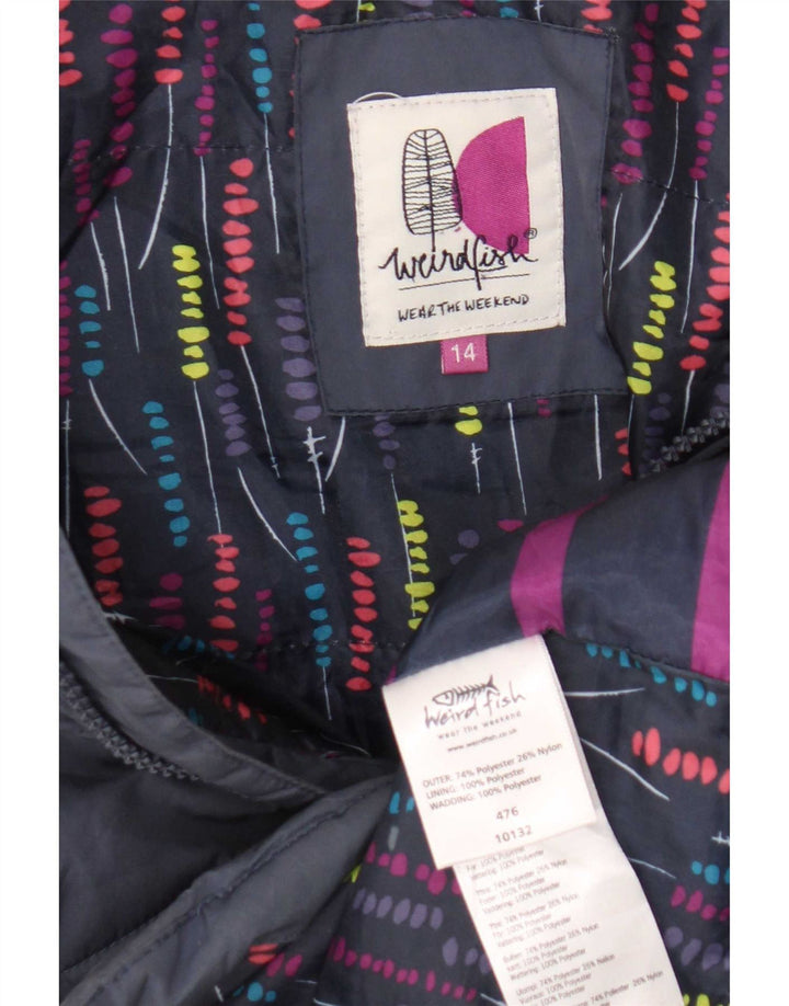 Gilet imbottito da donna Weird Fish UK 14 grande poliestere blu navy