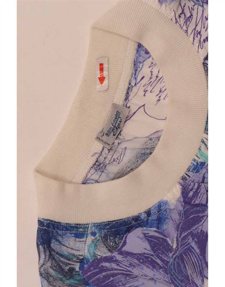 T-shirt da uomo vintage Top grande floreale viola