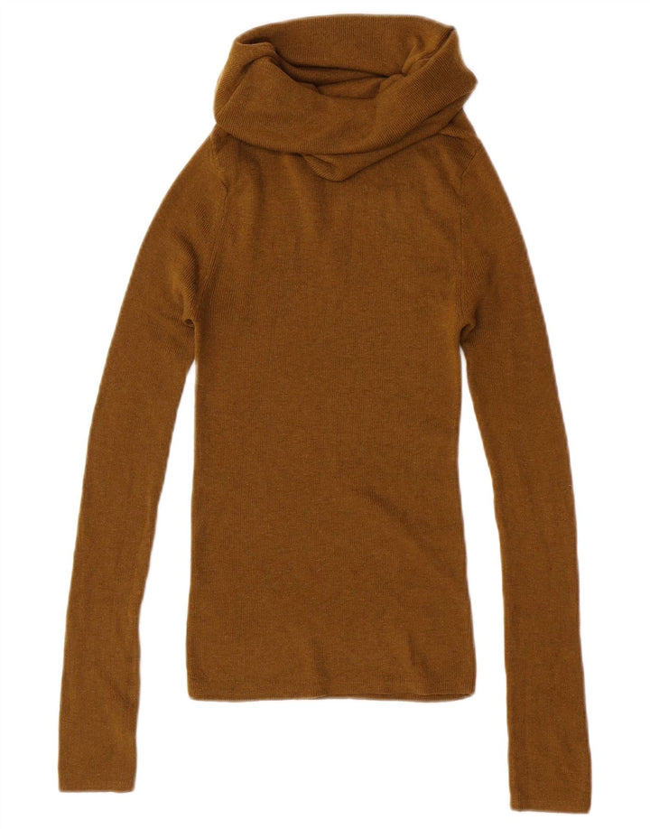 Maglione maglione a collo alto da donna Zara UK 4 XS poliestere kaki