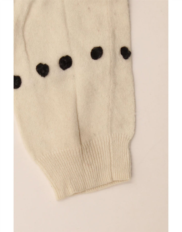 J. Crew Maglione da donna con scollo a barchetta UK 10 Piccolo in viscosa bianco sporco