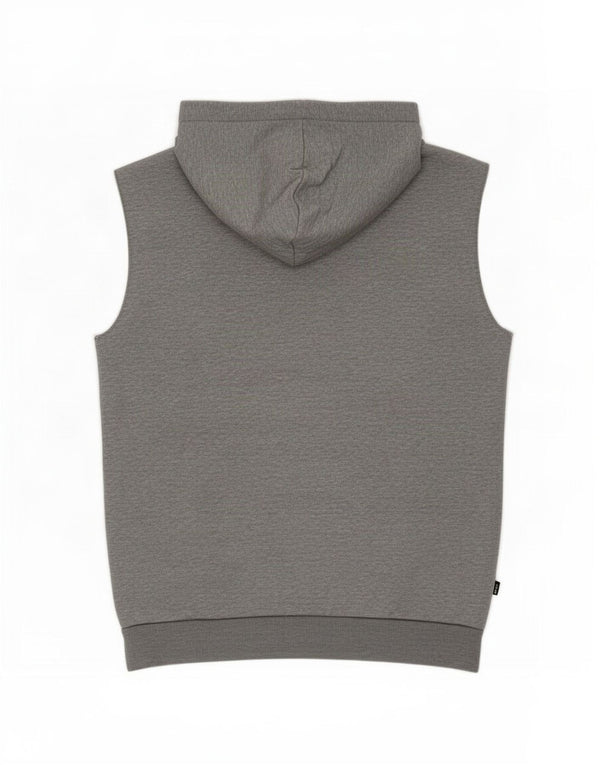 Felpa con cappuccio grafica senza maniche Puma da uomo UK 12 Grigio medio chiazzato