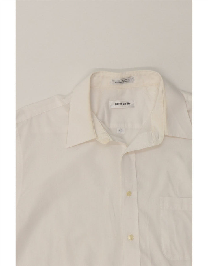PIERRE CARDIN Mens Short Sleeve Shirt Size 16 1/2 Large White Polyester Vintage Pierre Cardin and Second-Hand Pierre Cardin from Messina Hembry 