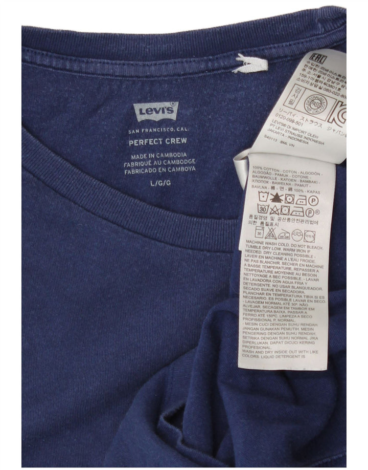 T-shirt da donna Levi's Top UK 16 grande cotone blu navy