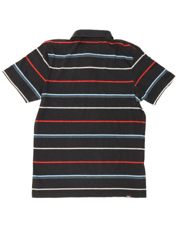 Polo da uomo Vans grande in cotone a righe nere