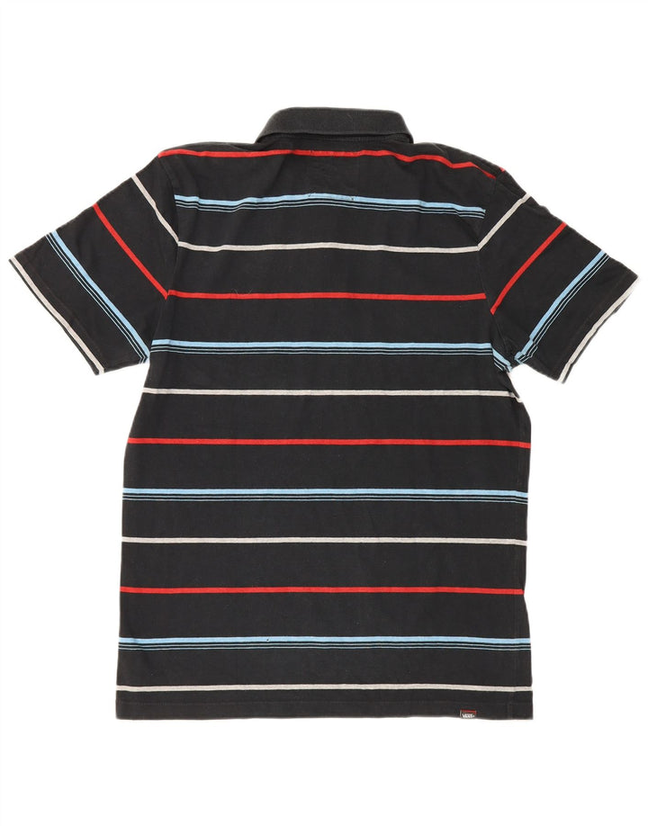 Polo da uomo Vans grande in cotone a righe nere