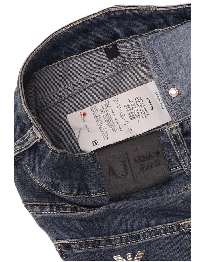 Jeans slim da donna Armani W28 L28 cotone blu navy