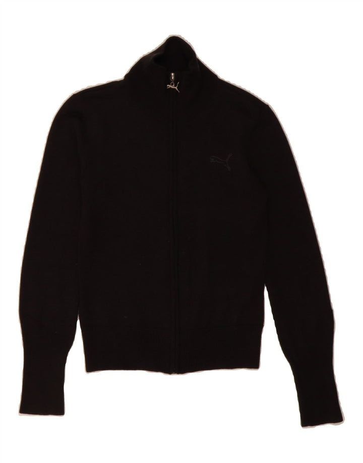 PUMA Womens Cardigan Sweater UK 8 Small  Black Wool Vintage Puma and Second-Hand Puma from Messina Hembry 
