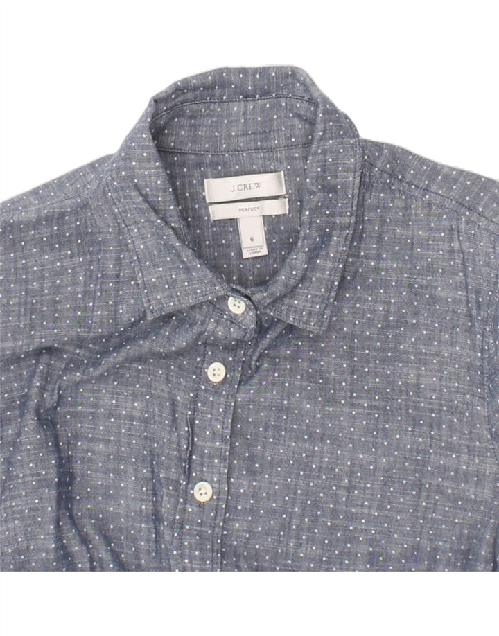 J. CREW Womens Shirt US 6 Medium Grey Polka Dot Vintage J. Crew and Second-Hand J. Crew from Messina Hembry 