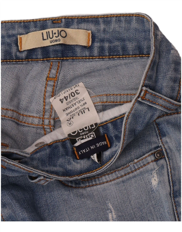 Jeans slim invecchiati da uomo Liu Jo W30 L32 in cotone blu