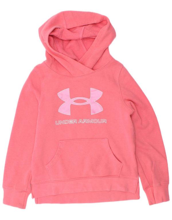 Felpa con cappuccio grafica per ragazze Under Armour 6-7 anni XS in cotone rosa
