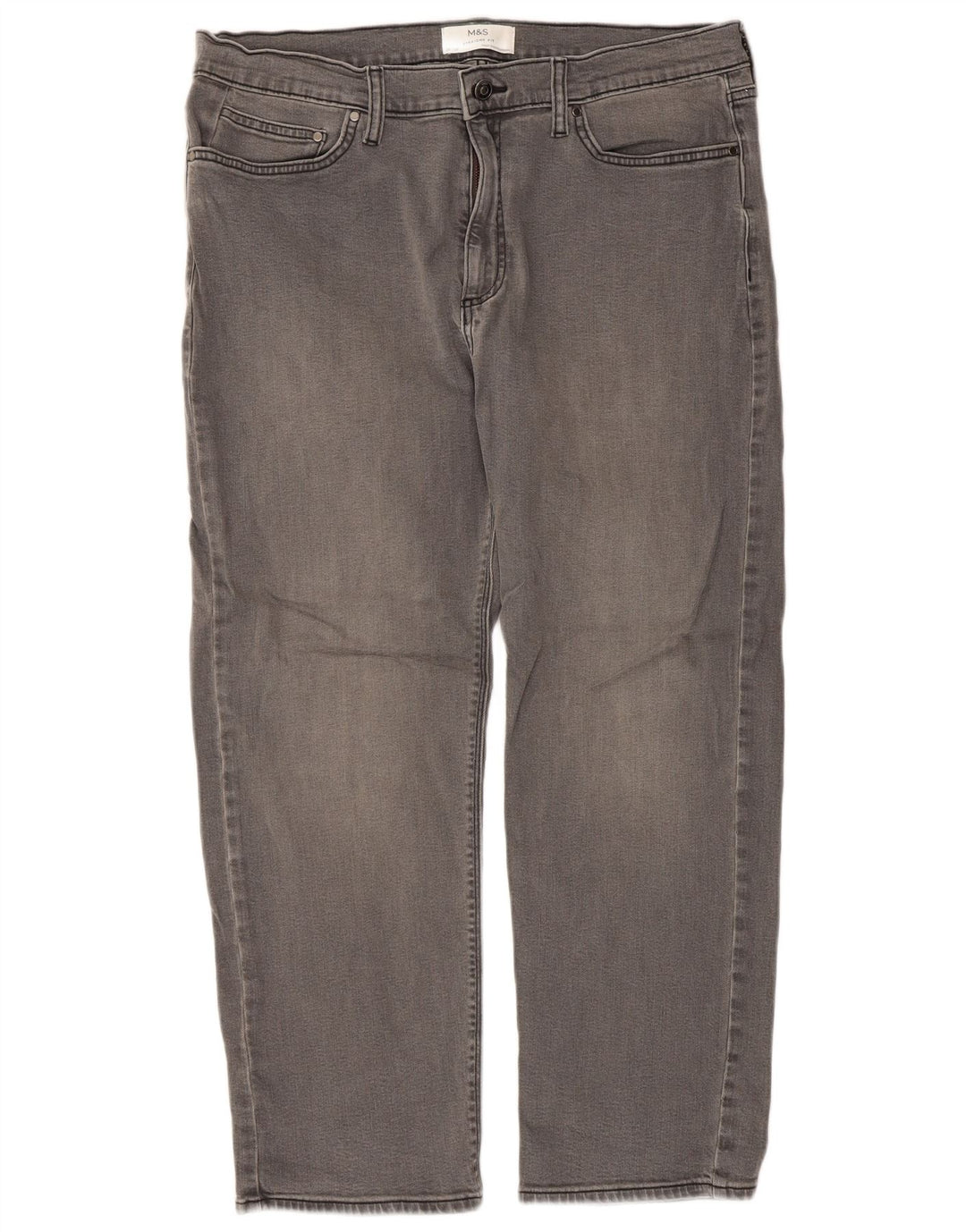 Jeans dritti da uomo Marks & Spencer W36 L29 cotone grigio