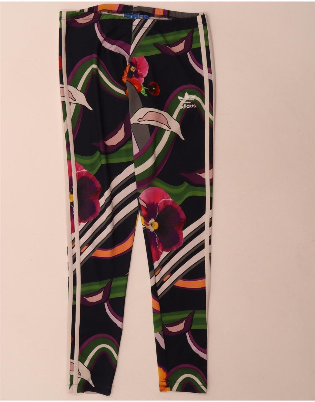 Leggings Adidas da donna UK 10 piccolo poliestere floreale multicolore