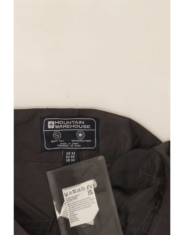 Pantaloncini cargo da uomo Mountain Warehouse W34 Large Grigi in poliammide