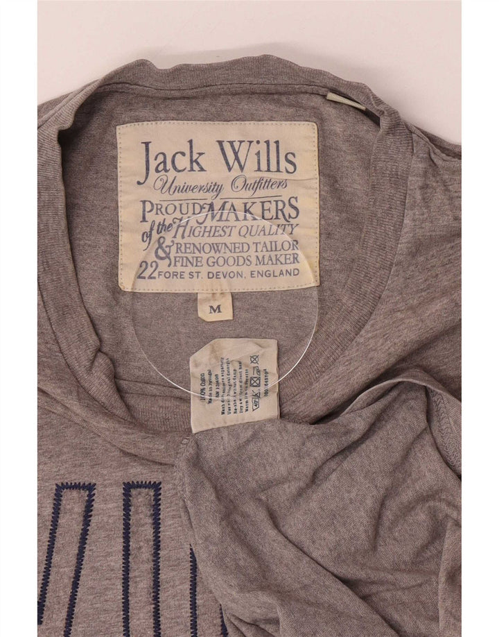 T-shirt grafica da uomo Jack Wills Top in cotone grigio medio