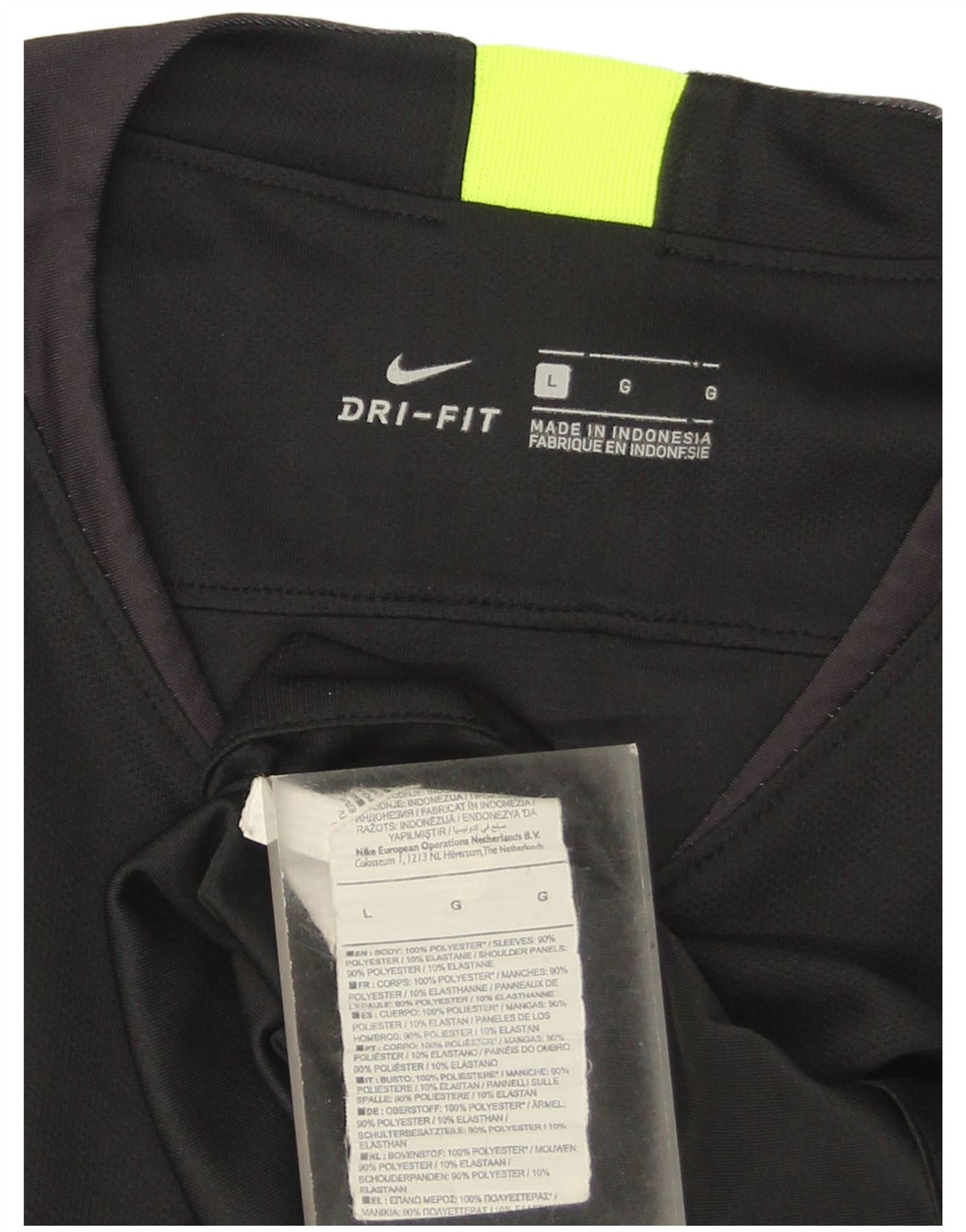 T-shirt Nike Dri Fit da uomo, grande, in poliestere a righe nere
