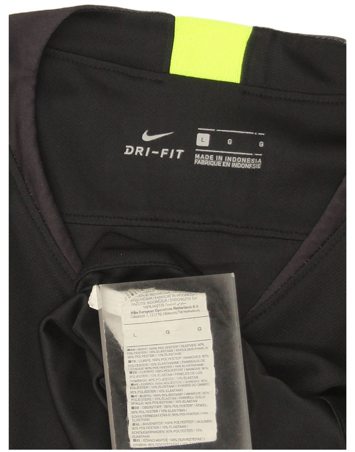 T-shirt Nike Dri Fit da uomo, grande, in poliestere a righe nere