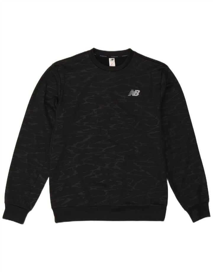 New Balance Uomo Felpa Maglione Piccolo Nero Mimetico Poliestere