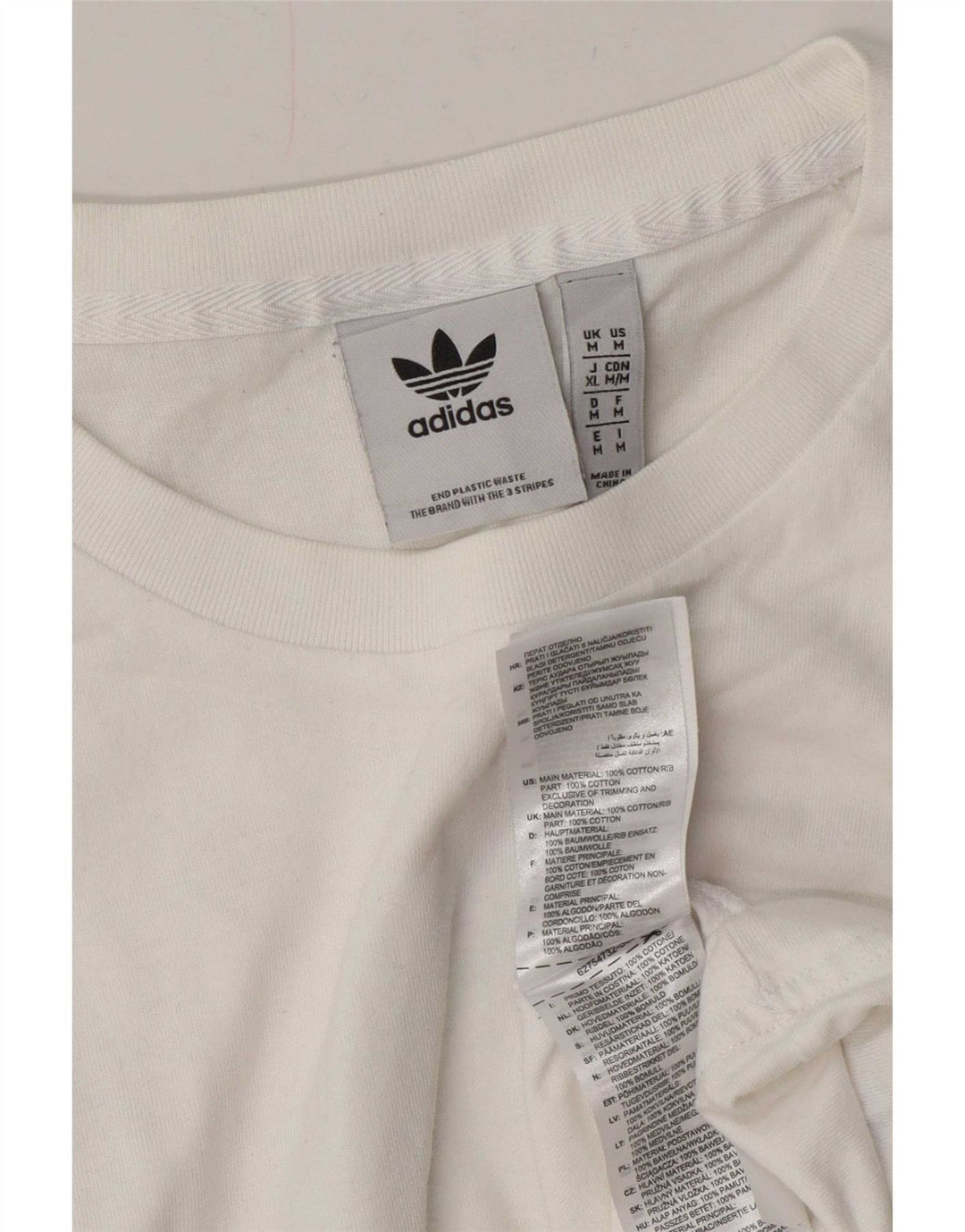T-shirt grafica da uomo Adidas Top in cotone bianco medio