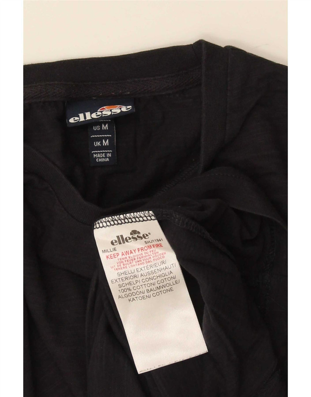 T-shirt grafica da uomo Ellesse Top in cotone nero medio