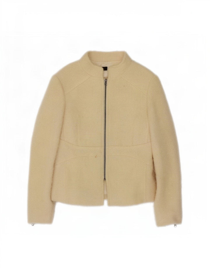 Giacca blazer con zip intera da donna Zara EU 40 lana media bianco sporco