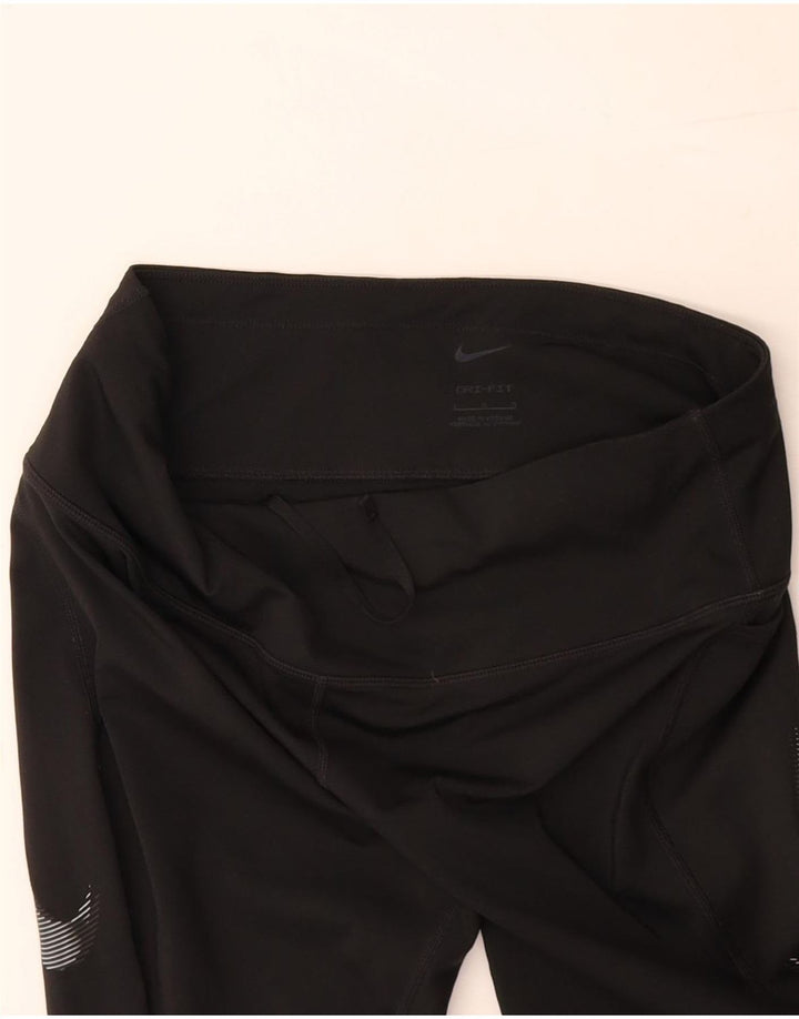 Leggings grafici NIKE da donna Dri Fit UK 14 grande poliestere nero