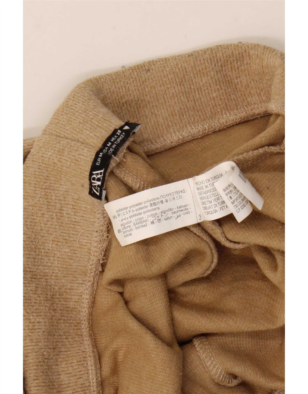 Pantaloni da tuta da donna Zara UK 12 Poliestere beige medio