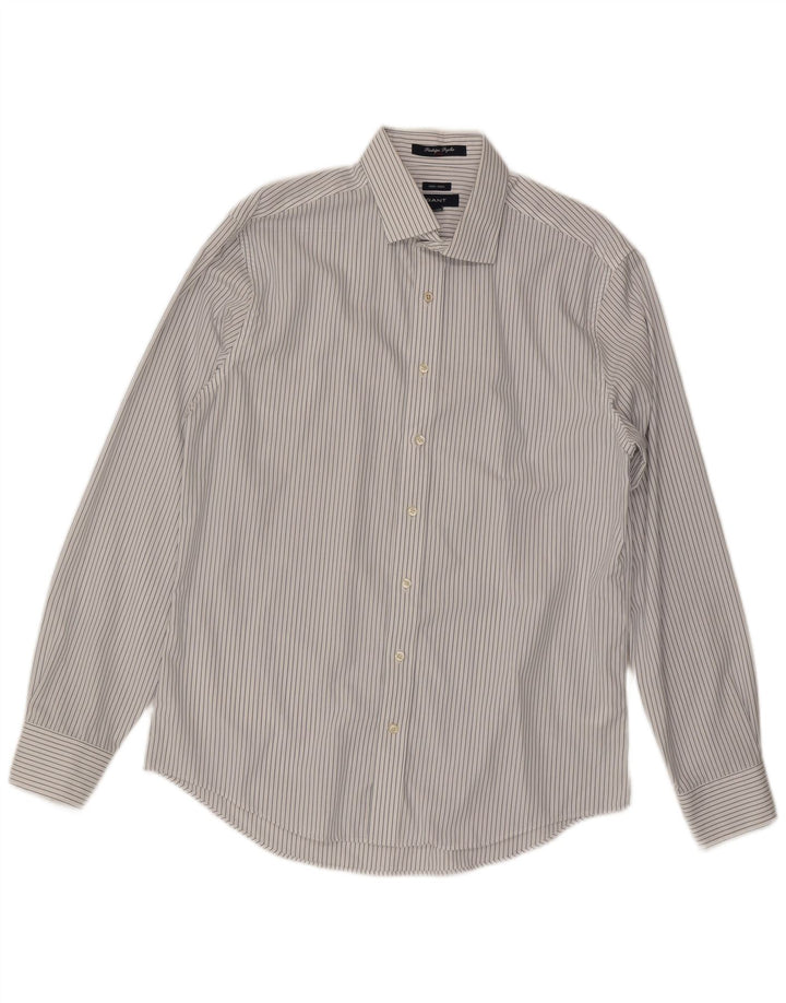 Gant Camicia da uomo NON - IRON XL in cotone a righe bianche