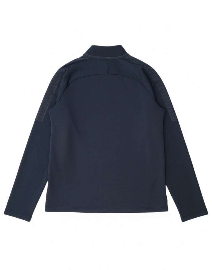 NIKE Boys Graphic Graphic Top Long Sleeve 12-13 Years Large Navy Blue