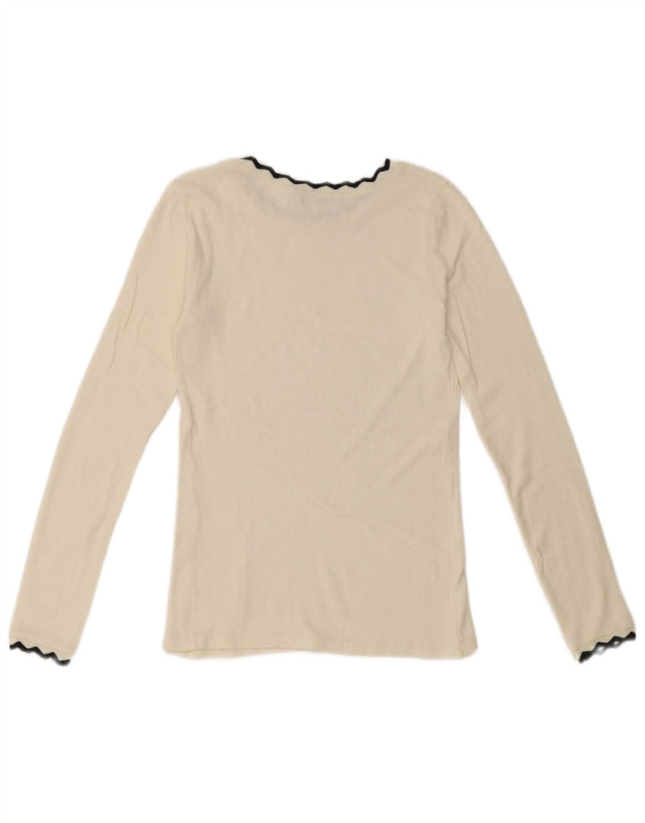 Top corto da donna Zara a maniche lunghe UK 8 Small bianco
