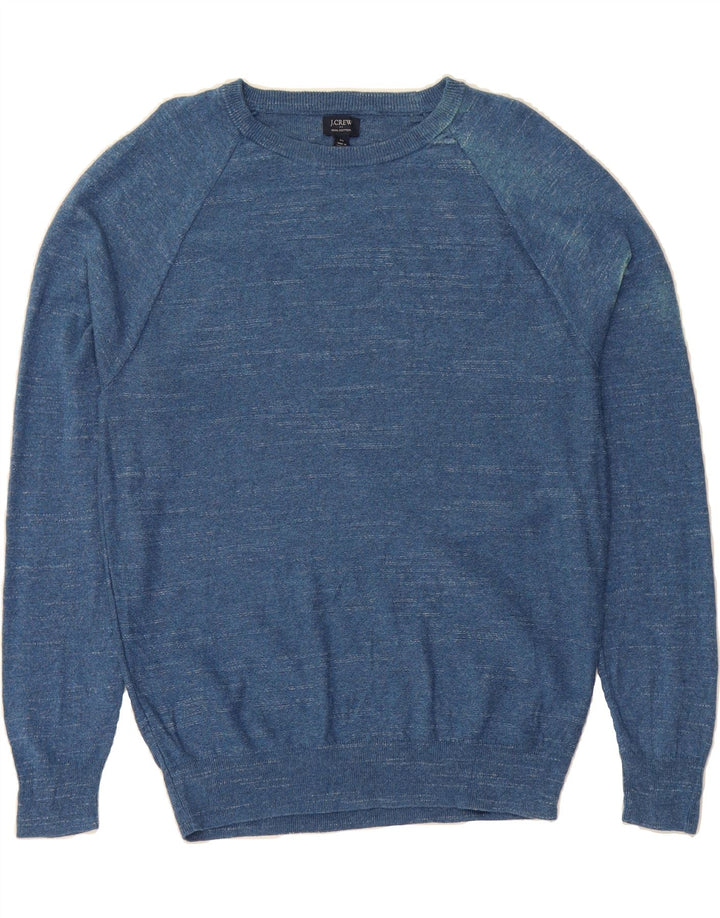 J. CREW Mens Crew Neck Jumper Sweater Medium Blue Cotton Vintage J. Crew and Second-Hand J. Crew from Messina Hembry 