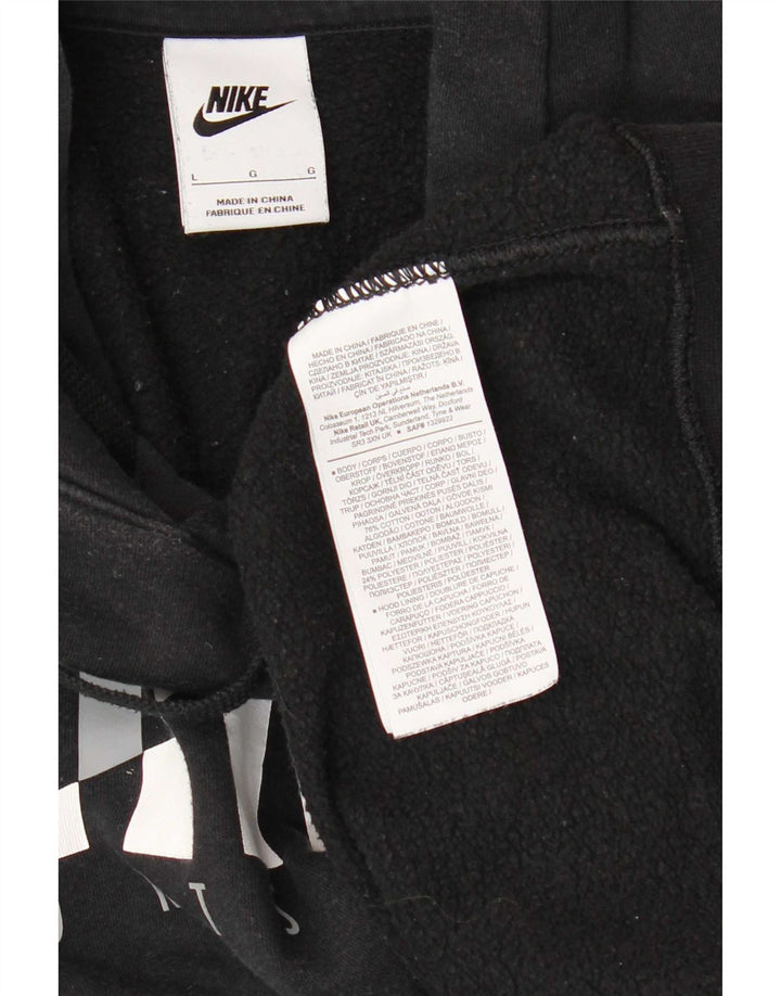 Felpa con cappuccio grafica Nike da uomo grande in cotone nero