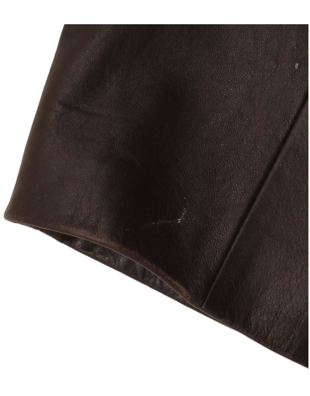 Giacca blazer in pelle vintage da donna a 3 bottoni UK 18 XL in pelle marrone