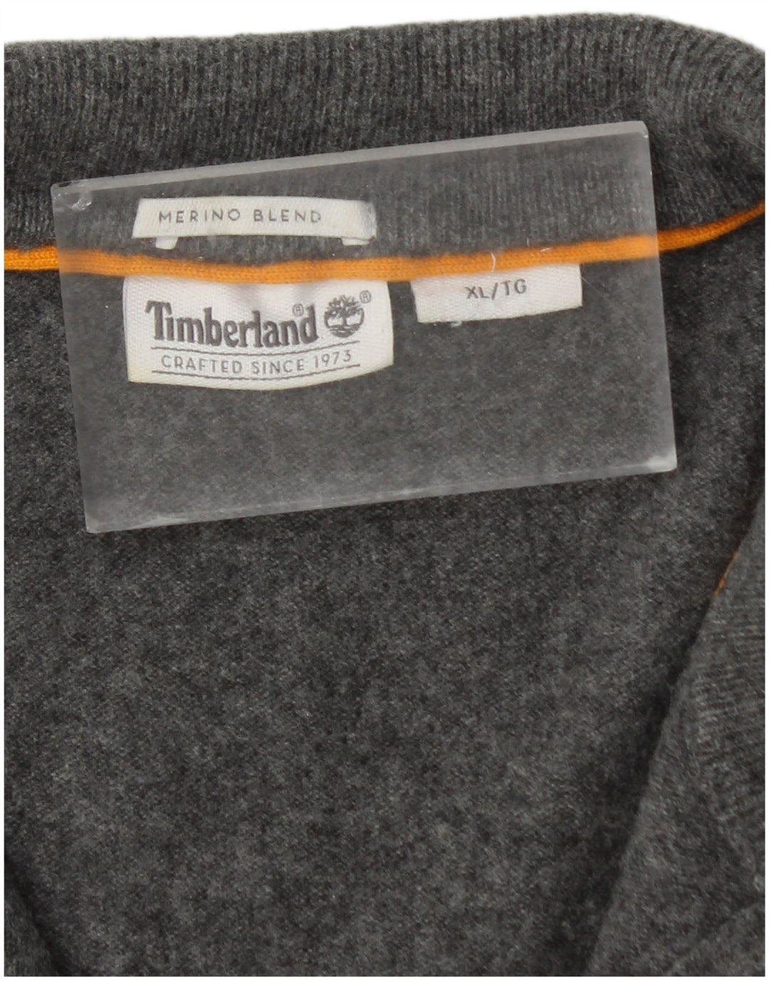 Timberland Maglione da uomo con zip e collo XL in lana merino grigia