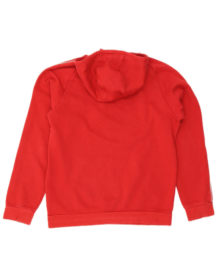 Felpa con cappuccio da uomo Adidas in cotone rosso medio