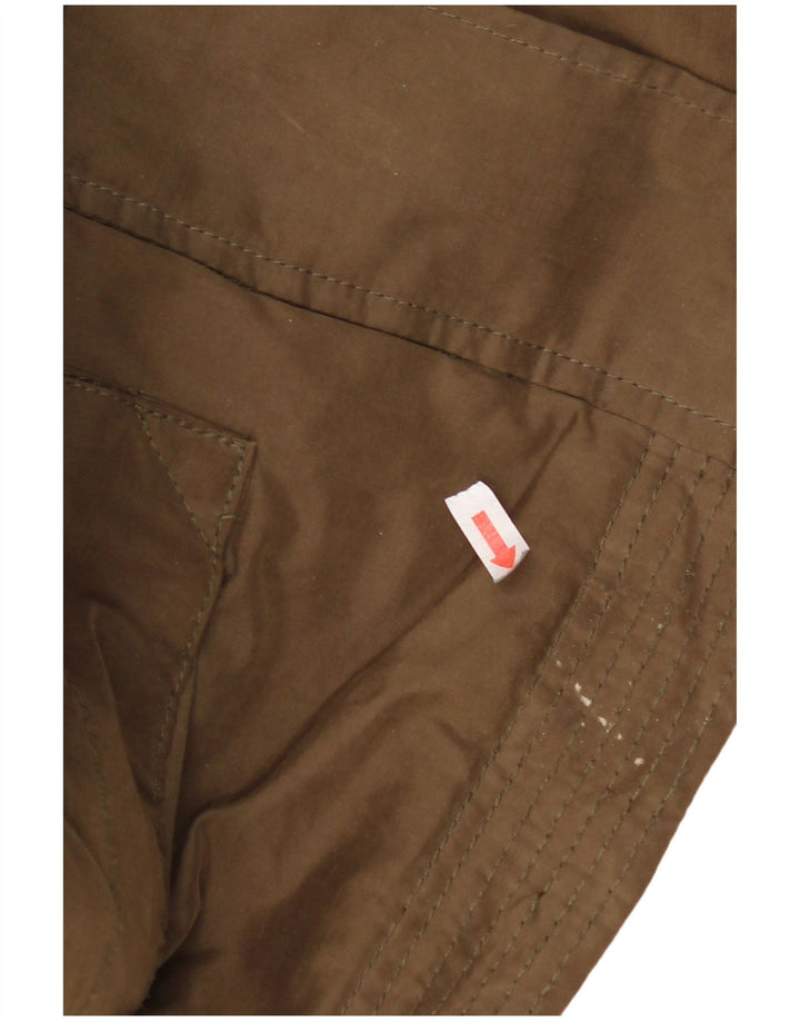 Giacca Parka con cappuccio da donna Zara UK 14 cotone a quadri kaki medio