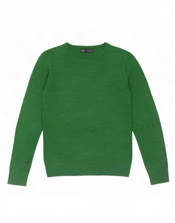 Maglione maglione con scollo a barca da donna Marks & Spencer UK 8 piccolo acrilico verde