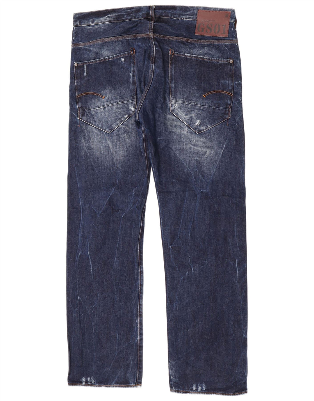 Jeans larghi invecchiati da uomo G-Star W38 L34 cotone blu navy