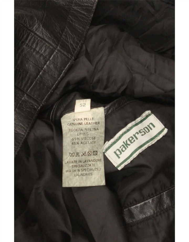 Giacca in pelle vintage da uomo IT 52 XL Nera
